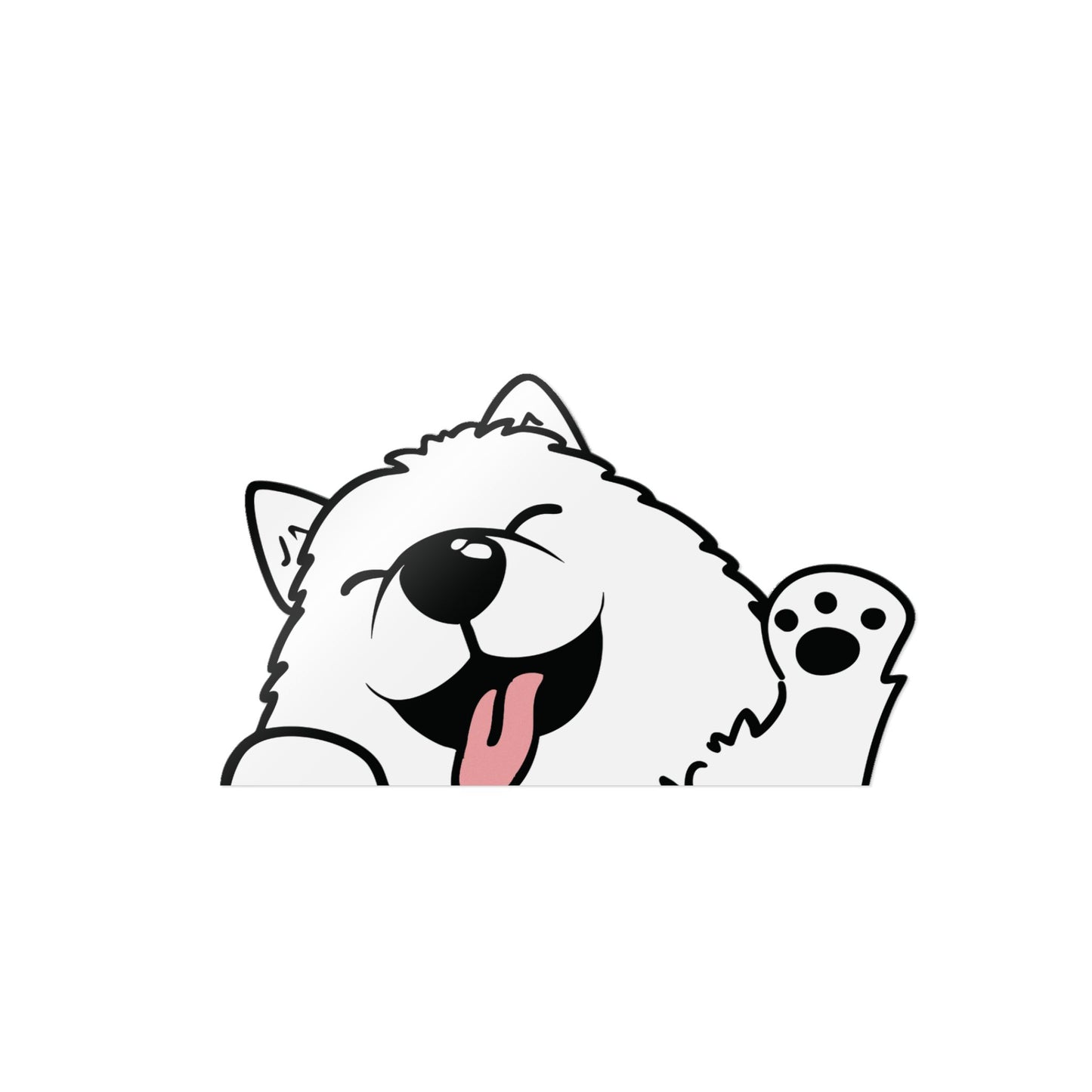Samoyed Peeking Sticker, Cute Pet Stickers, Dog Lover Gifts, Car Decals, Laptop Sticker