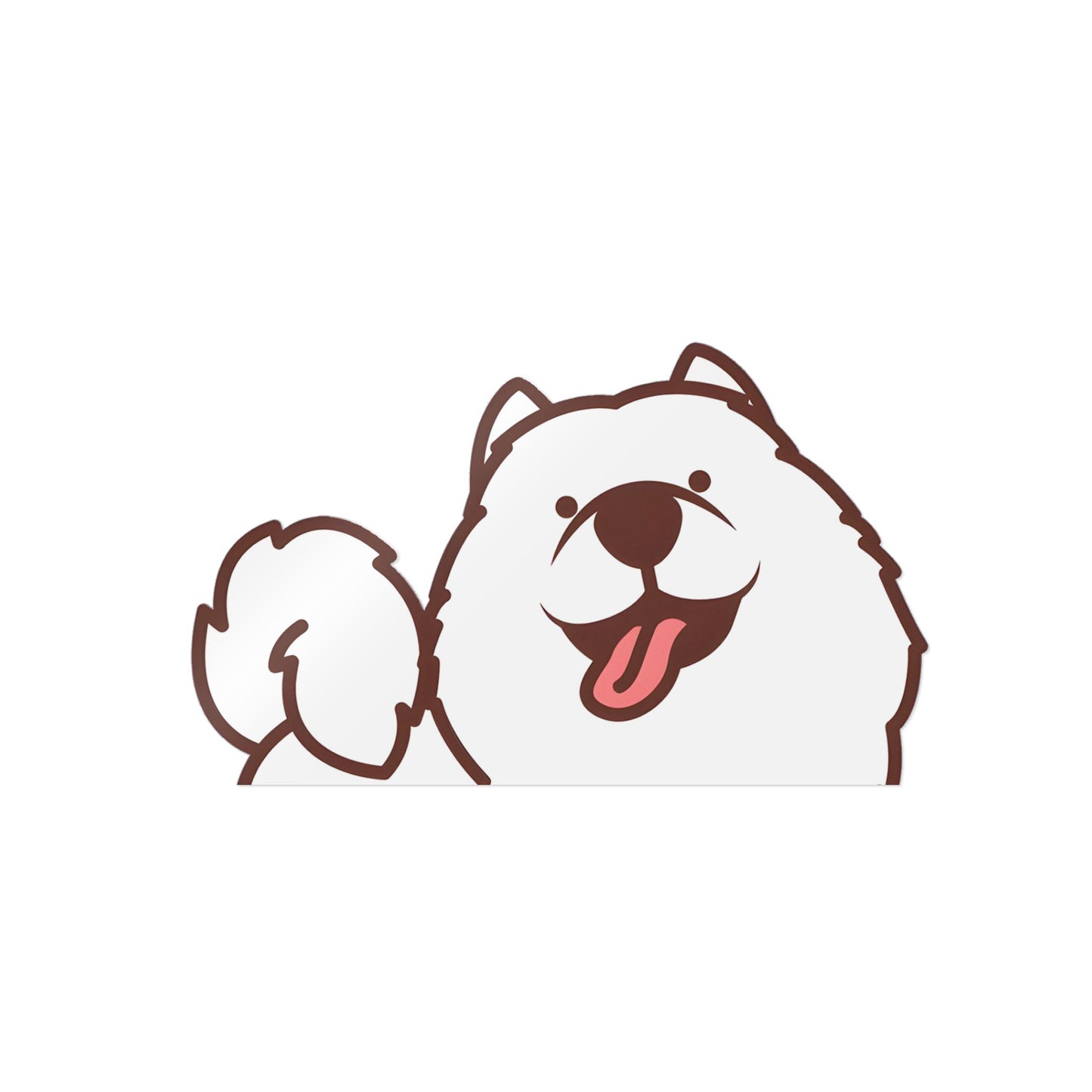 Samoyed Peeking Sticker - Perfect for Pet Lovers, Car Decal Sticker, Laptop Sticker