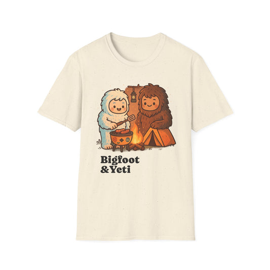 Bigfoot & Yeti Camping T-Shirt, Funny Sasquatch Tee, Outdoor Adventure Shirt, Casual Summer Top, Gift for Nature Lovers